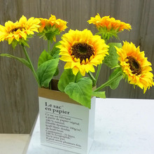 向日葵仿真假花卖场橱窗装饰品黄色向阳花艳丽室内花卉太阳花套装