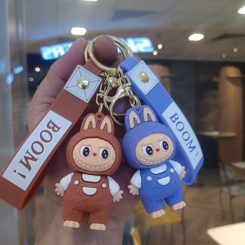 Cartoon Cute Labubu Keychain Pendant Standing and Sitting Pendant Gift Car Decoration Doll Machine Gift Batch