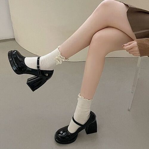 With skirt, waterproof platform, no tired feet, Mary Jane single shoes for women, French retro maggie Jane high heels jk barbie shoes 2025