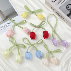 甘い模擬チューリップのつぼみ生地花衣類アクセサリーアクセサリー diy 頭飾りヘアアクセサリー荷物アクセサリー