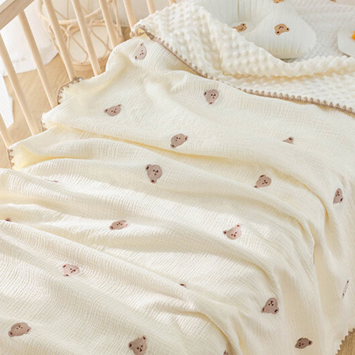 Baby gauze bean blanket baby blanket cuddle blanket children's quilt newborn crepe baby nap blanket