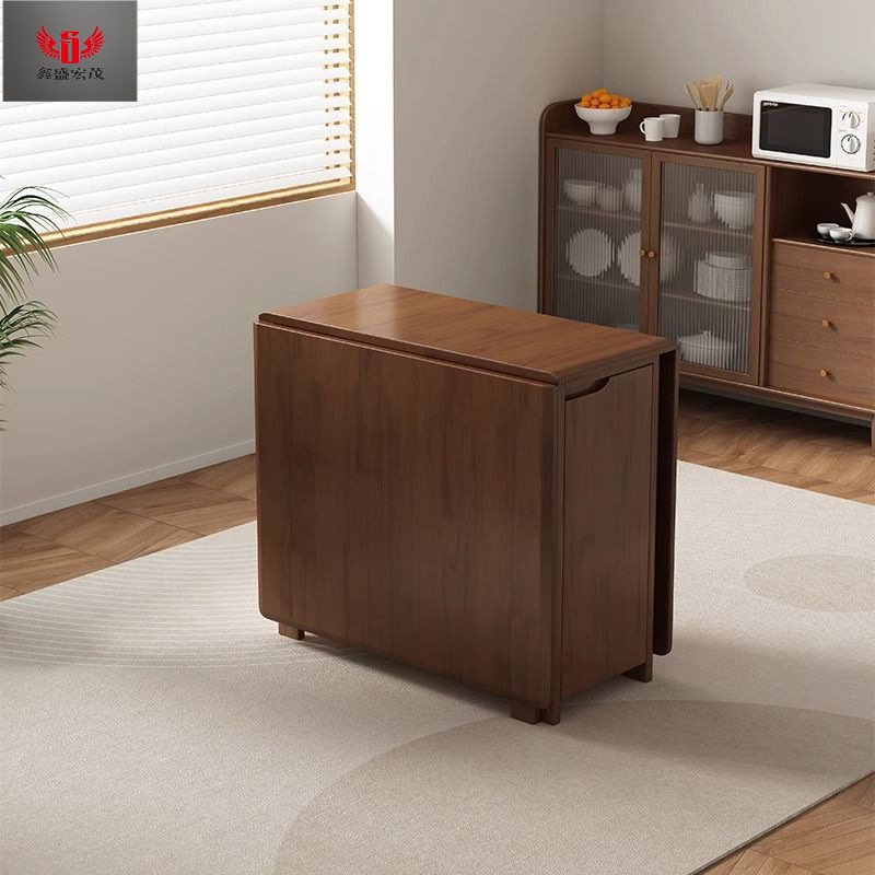 Mesa de comedor plegable de madera sólida, mesa de comedor rectangular simple, mesa de comedor retráctil y silla, mesa plegable moderna