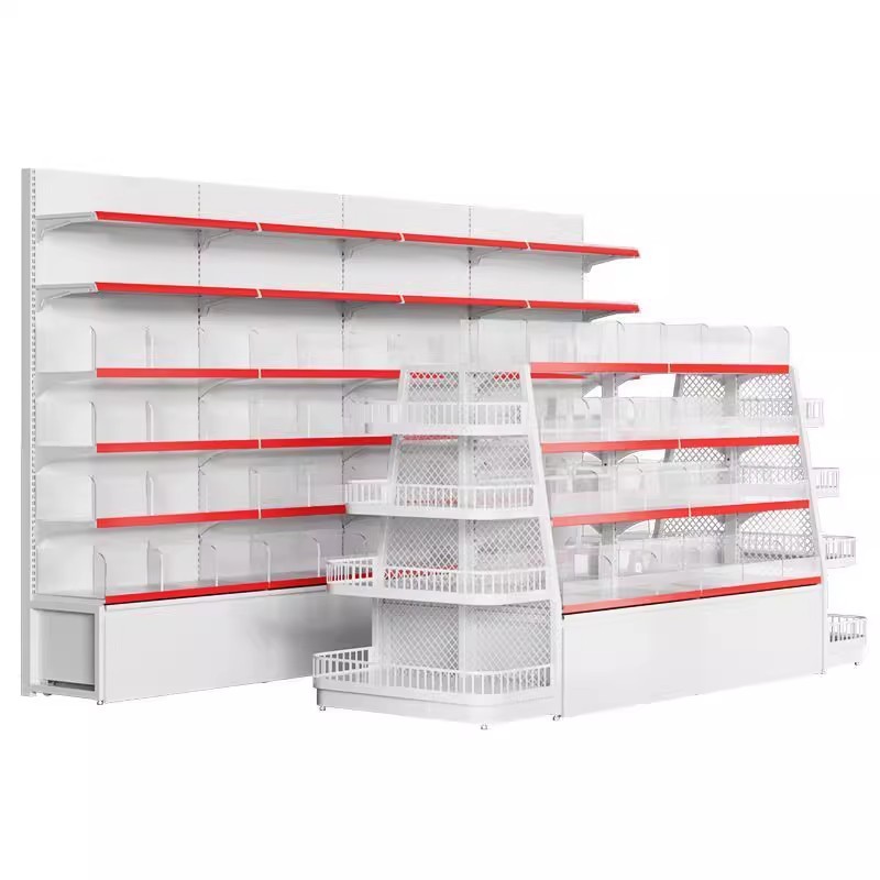 Me gustaría venir al estante de aperitivos Zhao Yiming el mismo estante de exhibición de alimentos de doble cara Zhongdao tienda de conveniencia caja supermercado