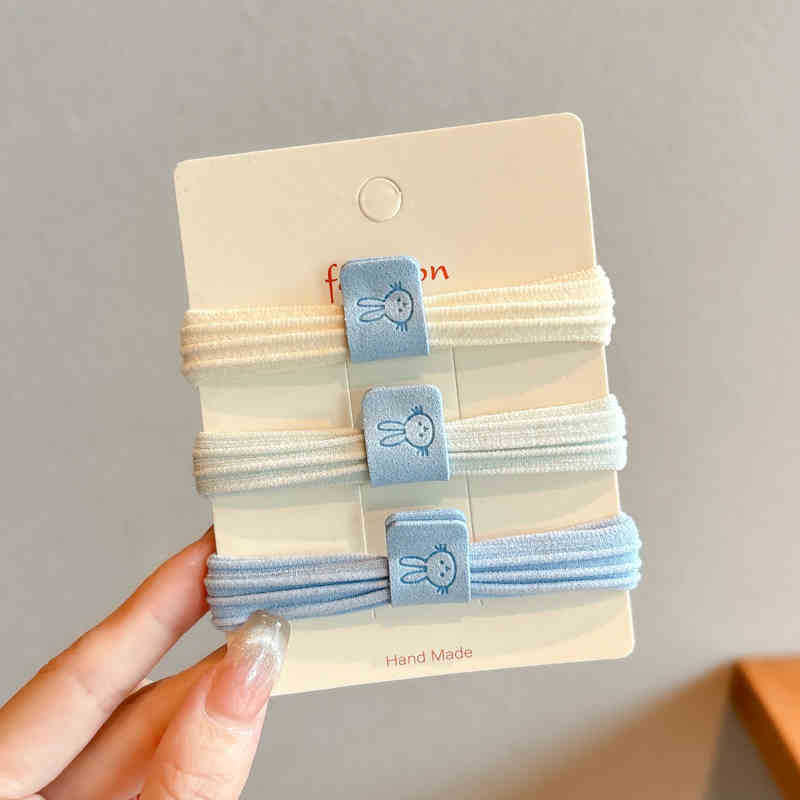 Otoño y invierno azul oso cuerdas de cabello anillo de cabello 2024 nuevo cabello de cola de caballo alta cuerda de la cabeza cuerda de cabello adorable