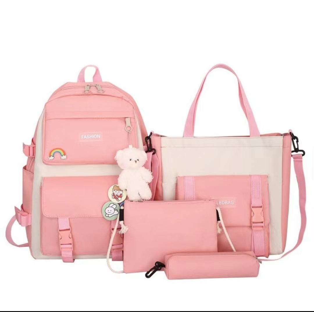 New Korean version with stylish large capacity Oxford cloth multi-purpose four piece backpack for primary, secondary,_voghion.com