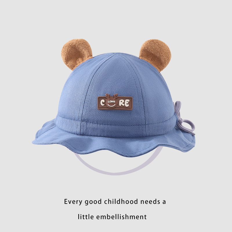 Sombreros para bebés primavera y otoño osos pescadores sombreros para bebés sombreros solares para niños y niñas sombreros de sol delgados de verano marea