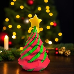 跨境新款3d打印玩具摆件Impossible Christmas tree圣诞树推推乐