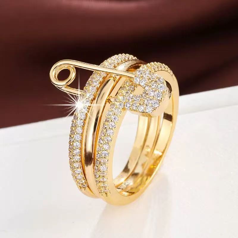 Cross-Border Amazon Fashion Light Luxury Zircon Ring for Women, Personalized High-End Index Finger Ring Jewelry Wholesale