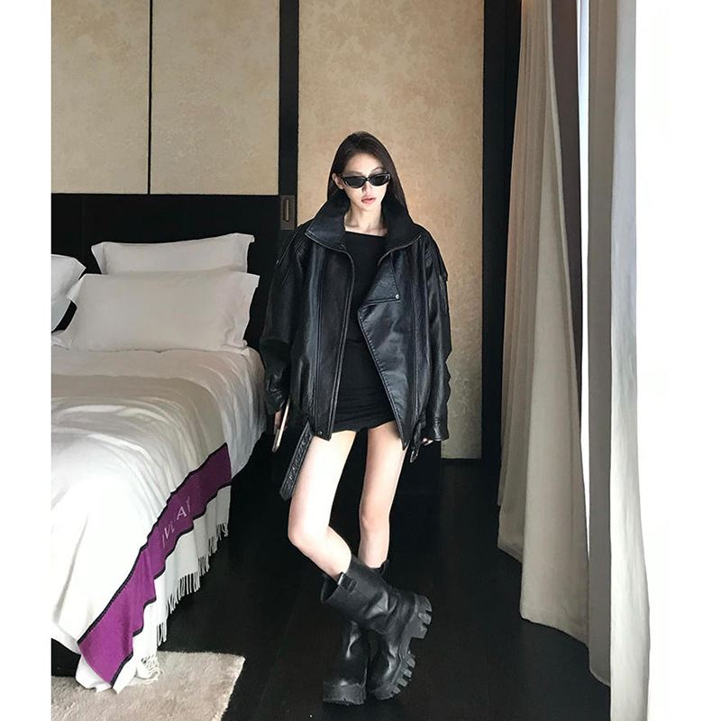 Y*Lan Genuine Leather Jacket - Celebrity Favorite / Sheepskin Leather Pilot Jacket - Popular Style New Edition Y*Lan Genuine Leather Jacket - Celebrity Favorite / Sheepskin Leather Pilot Jacket - Popular Style New Edition