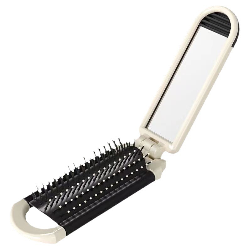 Lindo peine plegable de doble uso para niñas peine portátil compacto portátil con peine de espejo peine de espejo rojo peine de espejo plegable
