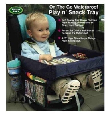 Car Rear Seat Safety Seat Tray, Car-Mounted Children's Dining Tray, Baby Coaxing Artifact, Foldableing Storage Brush, Water Cup Table Board