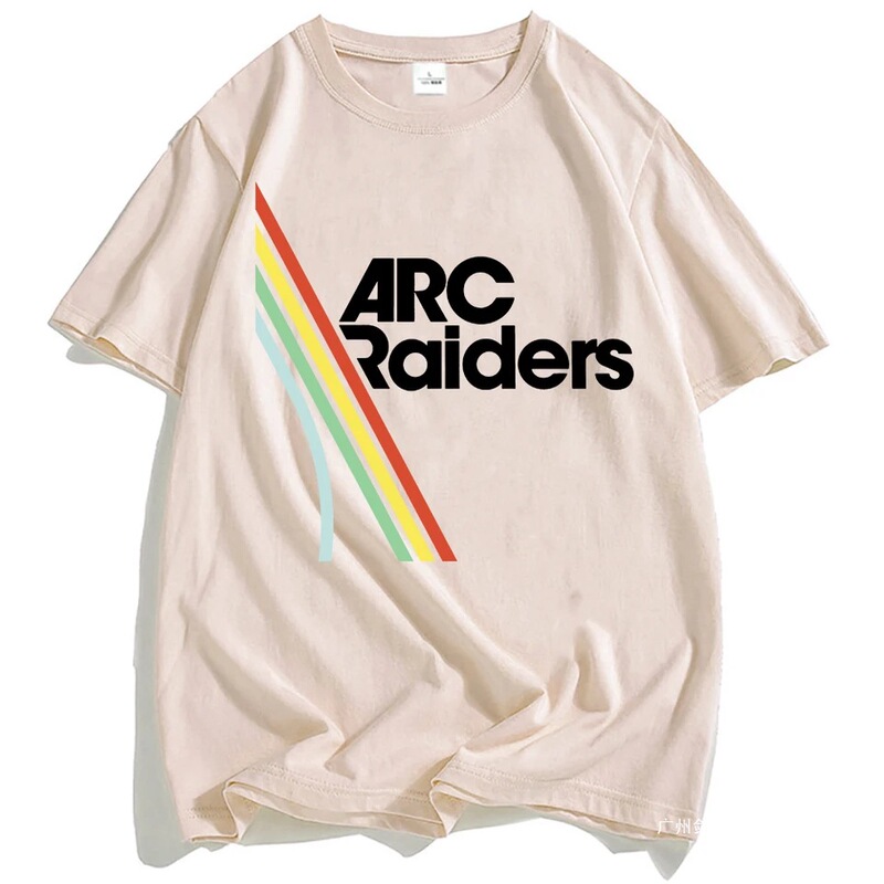 Men's Clothing Hot Game Arc Raiders Rainbow Print T-Shirt Summer Short-Sleeved Loose Men's T-Shirt Unisex