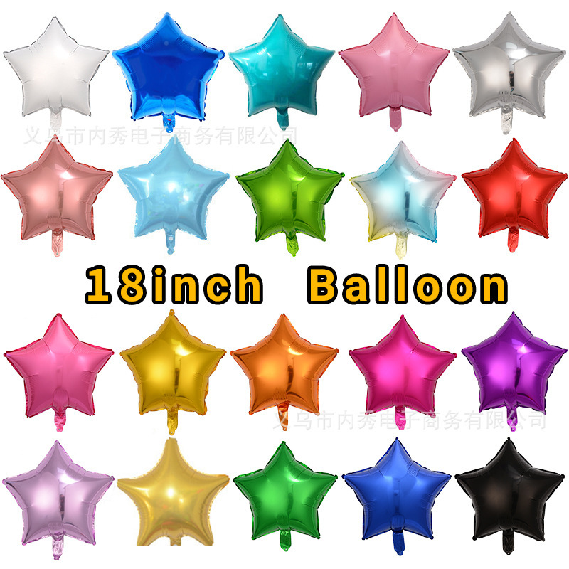 18-inch light version five-pointed star aluminum film balloon solid color star balloon aluminum foil birthday party decoration layout wholesale 18-inch light version five-pointed star aluminum film balloon solid color star balloon aluminum foil birthday party decoration layout wholesale