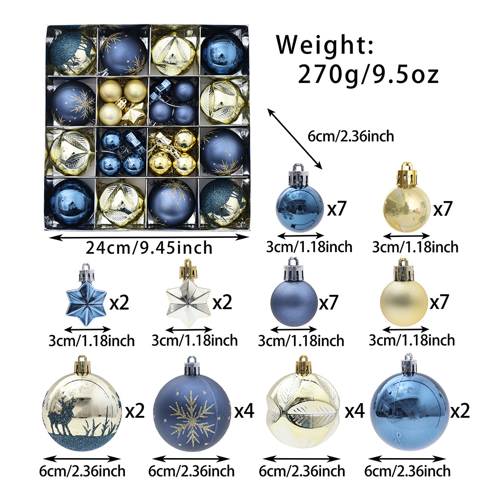 Juego de Esferas Navideñas Decorativas de Plástico para Navidades