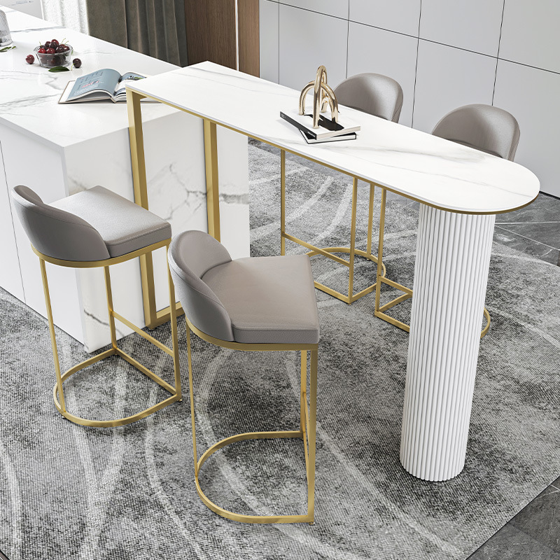 Nonghe Slate Bar Table Open Living Room Island Table Dining Table Scandinavian Household Marble High Table and Chair Combination
