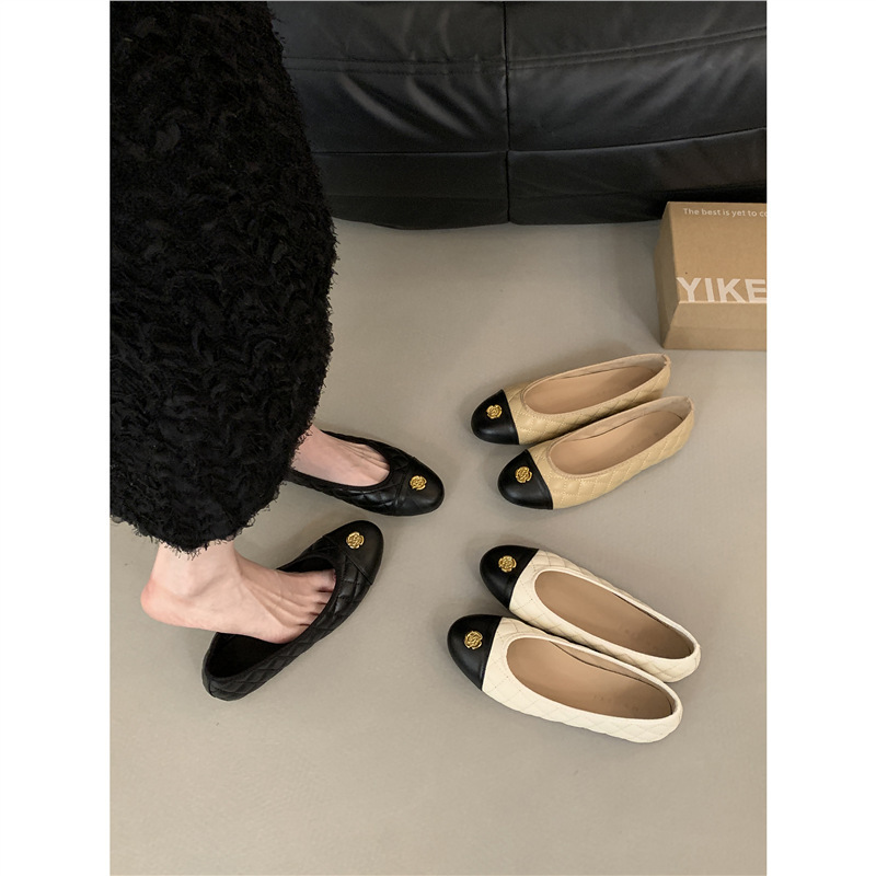 French-Style Small Fragrant Shallow Mouth Women's Shoes 2025 New Spring Retro Elegant Slip-On Flat Loafers