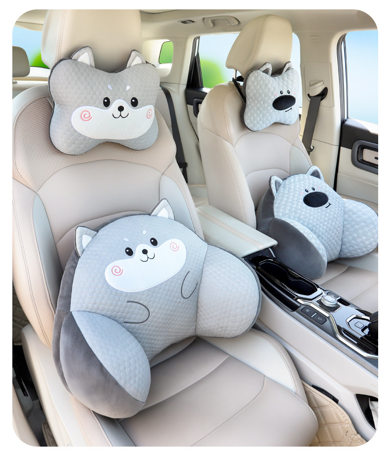 Cute ice peas summer car headrest neck protection car seat pillow cartoon car waist pillow car products