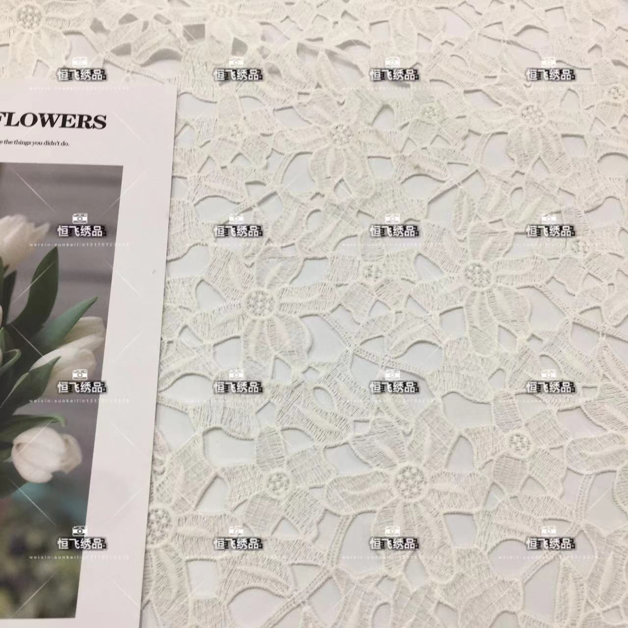 Fresh white dress, cloth, floral print, with embroidery