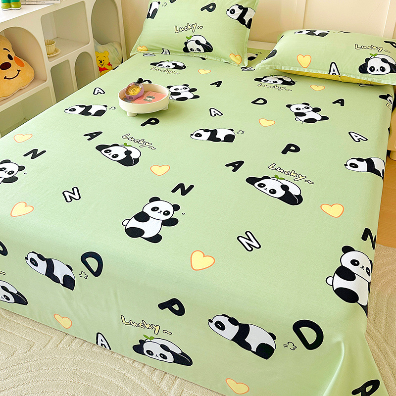 Sábana de algodón grueso de dibujos animados pieza individual 100 algodón dormitorio de estudiantes cama individual de verano pieza de tres piezas doble 1.5