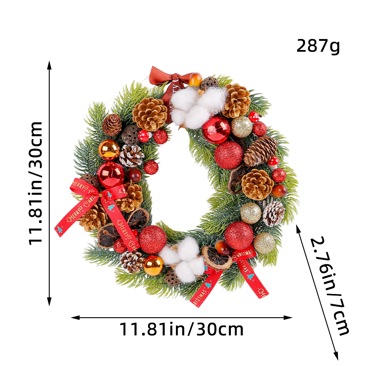 Hong Kong amor BOLA DE Navidad algodón Garland ventana Pino cono guirnalda puerta decoración vacaciones rama muerta decoración colgante de pared Decoración