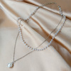 Brand pendant from pearl, necklace, choker, chain for key bag , simple and elegant design