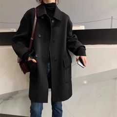 高端双面羊绒大衣女秋冬季2025年新款韩系小个子驼色羊毛呢外套潮
