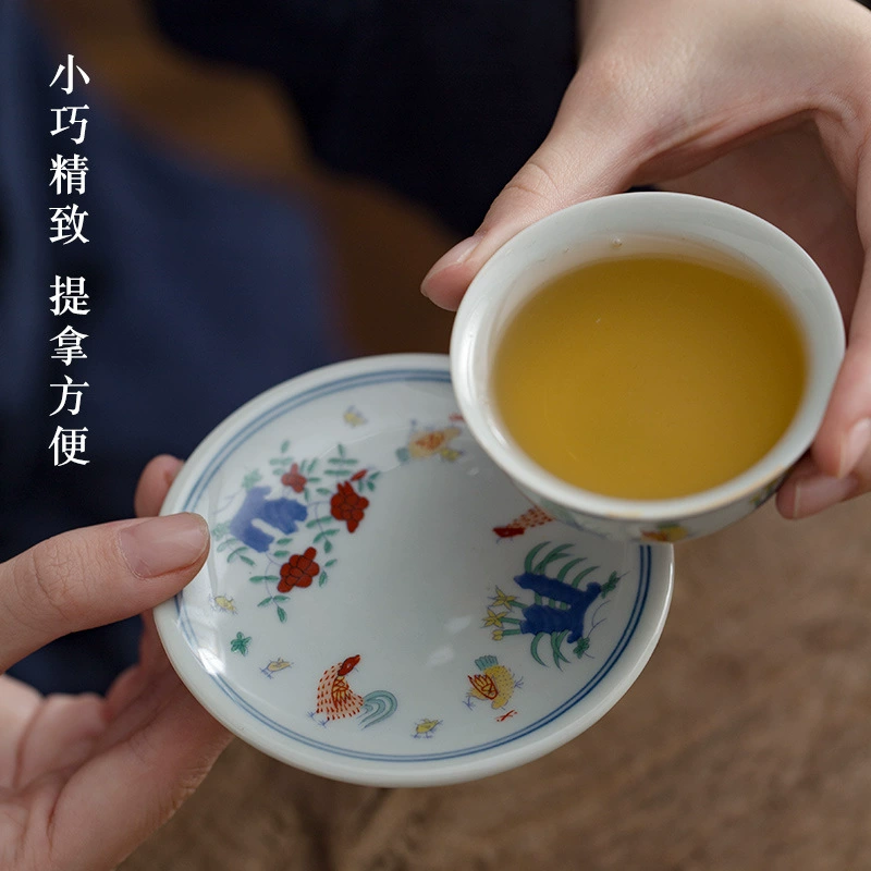 Чайная чашка-ложка из Китая Weixin, подогревной подстаканник и блюдце в виде ручной росписи, керамический набор чая кунг-фу, принадлежности для домашней чайной церемонии