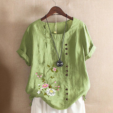 女装春夏2025亚马逊新款跨境欧美休闲时尚纽扣花草长袖边开衬衫