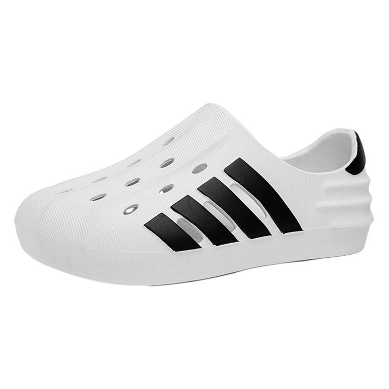 Zapatos de agujero para hombres 2024 nuevos antideslizantes de fondo grueso ropa de abrigo casual estilo coreano playa de fondo suave enfermera zapatillas de punta cerrada hombres