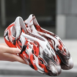 Trendy Summer plus size Men's Sandals Camouflage Couple's Hole Shoes Trendy Hollow Roman Beach Shoes