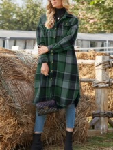 P 75891 Long Sleeve Plaid Shirt Coat �����r������ �羳���l