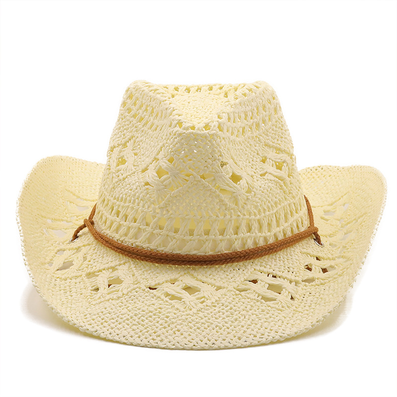 Fashion Sunscreen Cowboy Hand-woven Straw Hat display picture 3