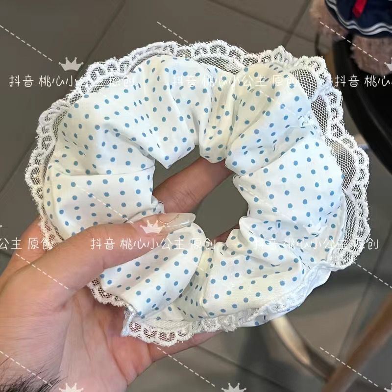 레이스 블루 폴카 도트