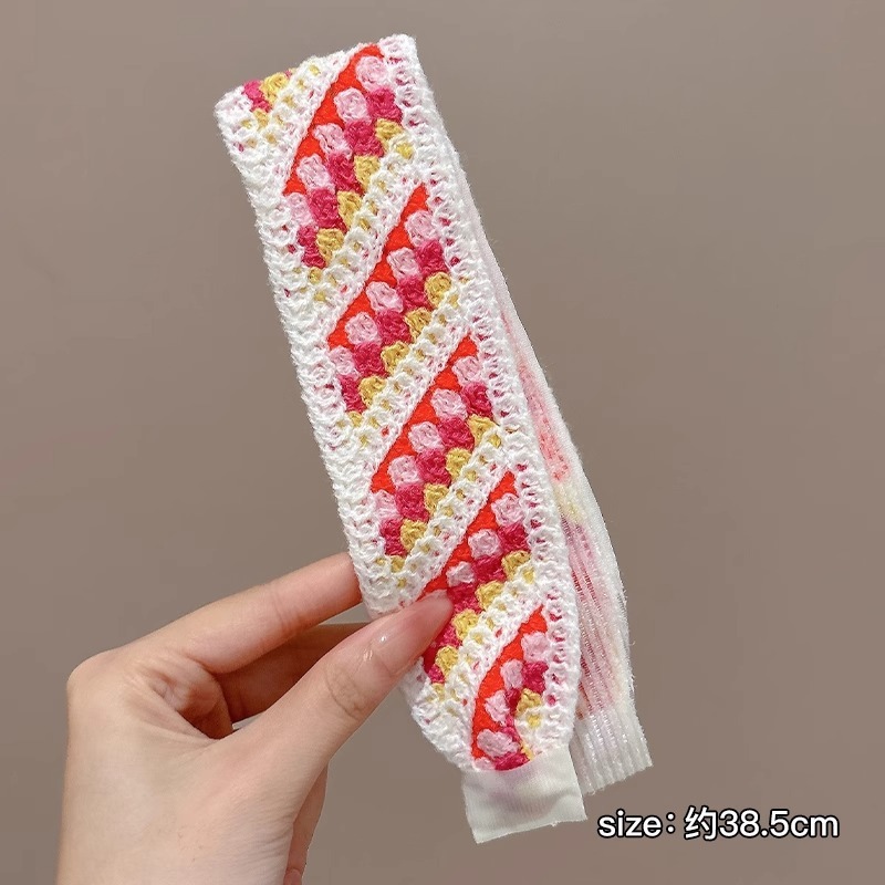 小女孩刺绣魔术贴发带儿童碎发整理头饰针织前额发箍女童刘海神器|undefined
