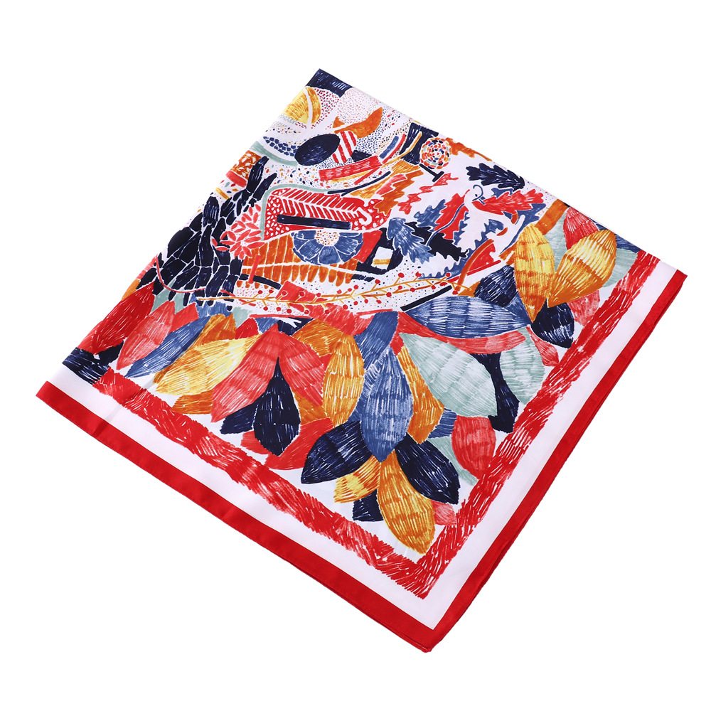 83g Weight Silk Scarf Classification Holiday, Street Occasion Twill Material Color Block Pattern Spring&Summer Season Women's Gender Elegant, Basic, Simple Style Style Women's Elegant Basic Simple Style Color Block Twill Silk Scarf 8
