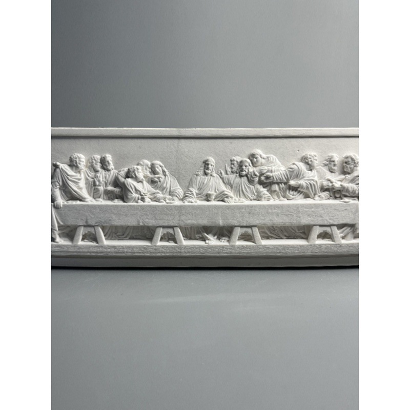 北欧ins《最后的晚餐》石膏像复古浮雕家居装饰摆件达芬奇立体画