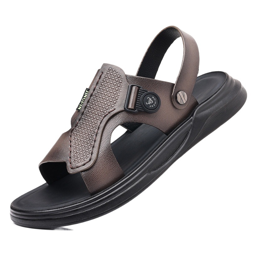Sandalias de verano de piel de oveja de primera capa para hombre, zapatos de playa de cuero genuino, sandalias informales para hombre, zapatillas de cuero, zapatos para hombre