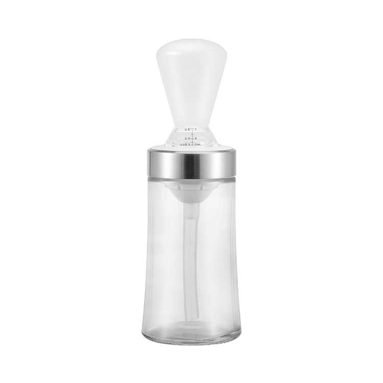 厨房硅胶油瓶油壶刷烧烤刷创意油刷壶家用烘焙计量油刷带瓶一体