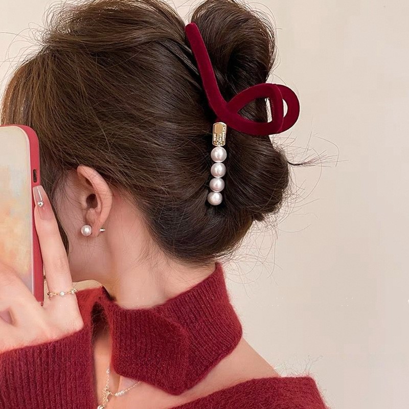 Red velvet with 5 pearl accents