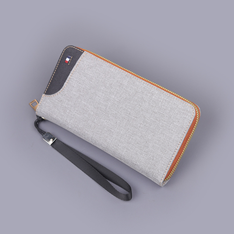 Bolso de lona de hombre bolso de teléfono móvil de hombre gran capacidad larga billetera con cremallera de hombre bolso de mano de hombre pulsera de hombre