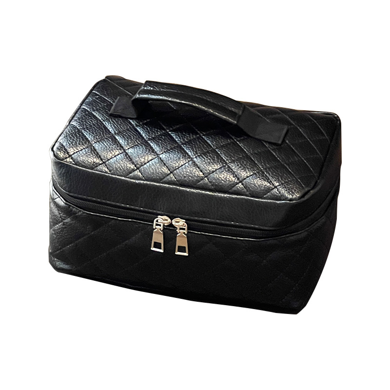 Bolsa de maquillaje de viaje de gran capacidad portátil bolsa de limpieza de diamante bolsa de maquillaje bolsa de almacenamiento pequeña fragancia portátil para salir de alta calidad