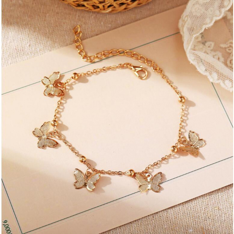 European and American Cross-border Trade Jewelry New Beach Foot Hollow Butterfly Pendant Bracelet