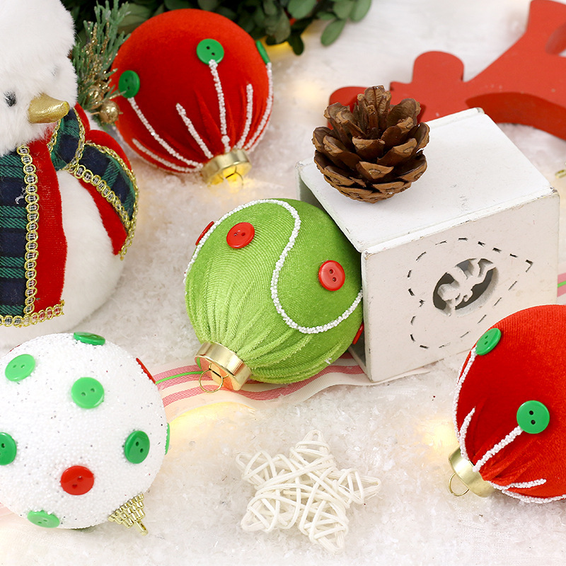 クロスボーダー新製品クリスマス装飾絶妙な布包みフォームボールクリスマスボールセットクリスマスツリーペンダント|undefined