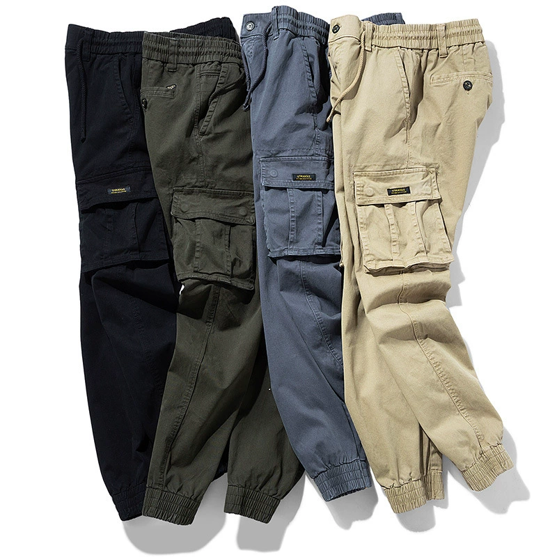 24 зимних утолщенных мужских комбинезона на флисовой подкладке, брюки с завязками на щиколотке, Молодежные мужские свободные повседневные брюки, брюки с несколькими сумками