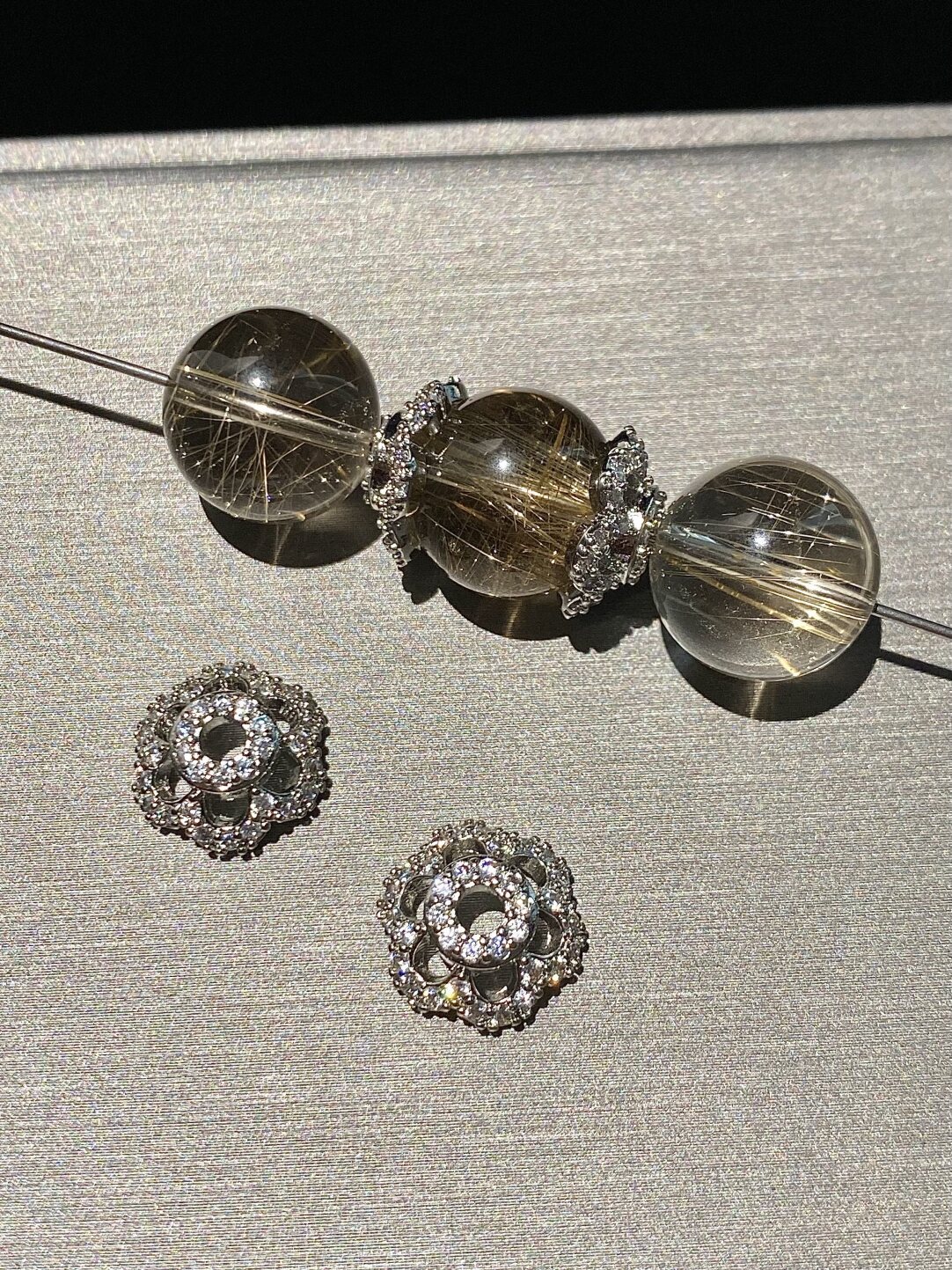 Color-Preserving 14K Gold-Filled Micro-Paved Zircon Crystal Accessories DIY Flower Tray Cap Spacer Beads Handmade Beaded Necklace Bracelet Accessories