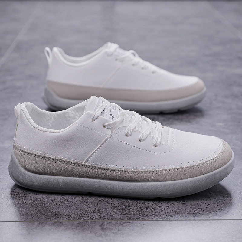Zapatos casuales para hombres coreanos simples zapatos blancos de moda zapatos casuales de cuero cómodos transfronterizos zapatos de hombre al por mayor