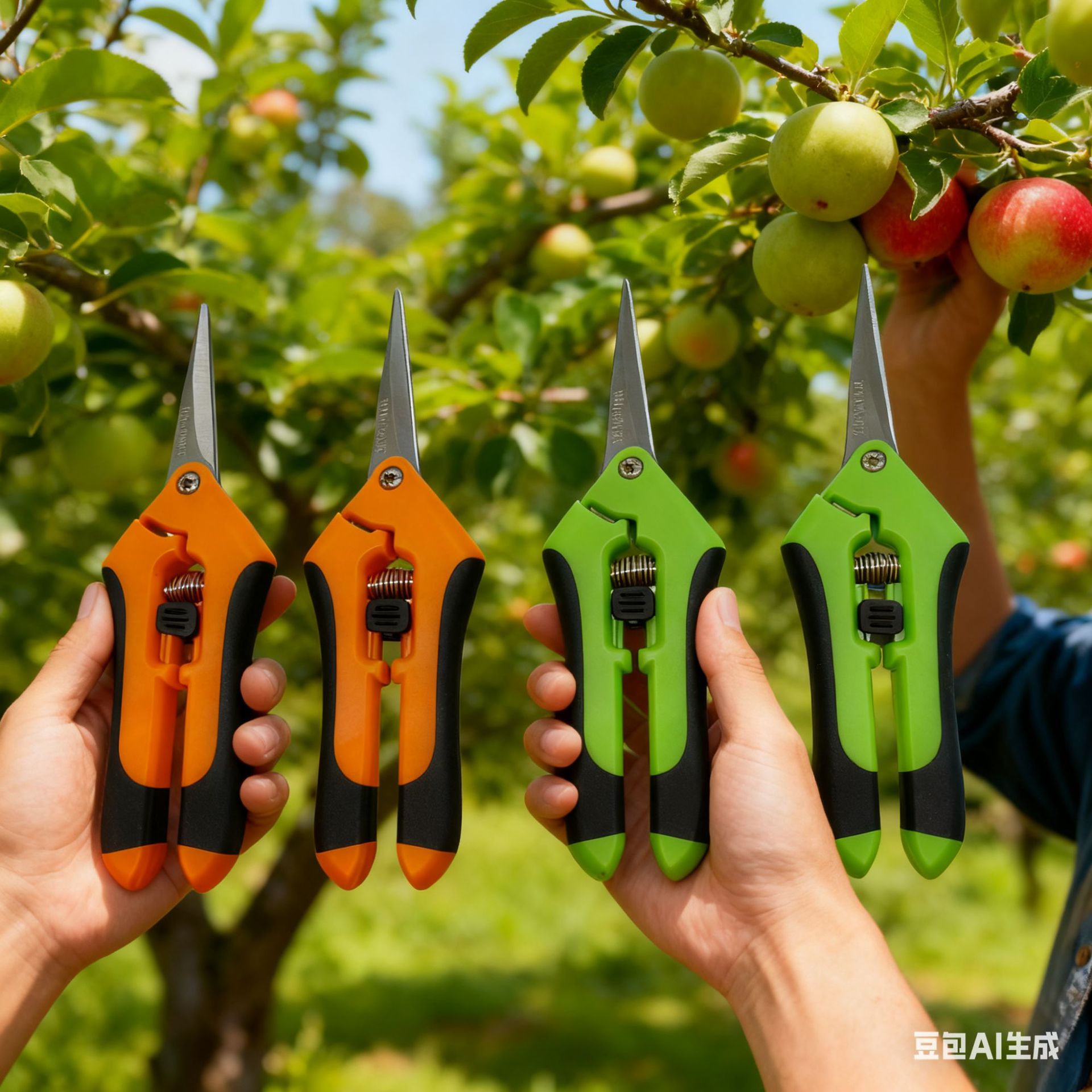 现货不锈钢果枝剪 园艺插花修枝剪果园多用途园艺剪刀园林工具