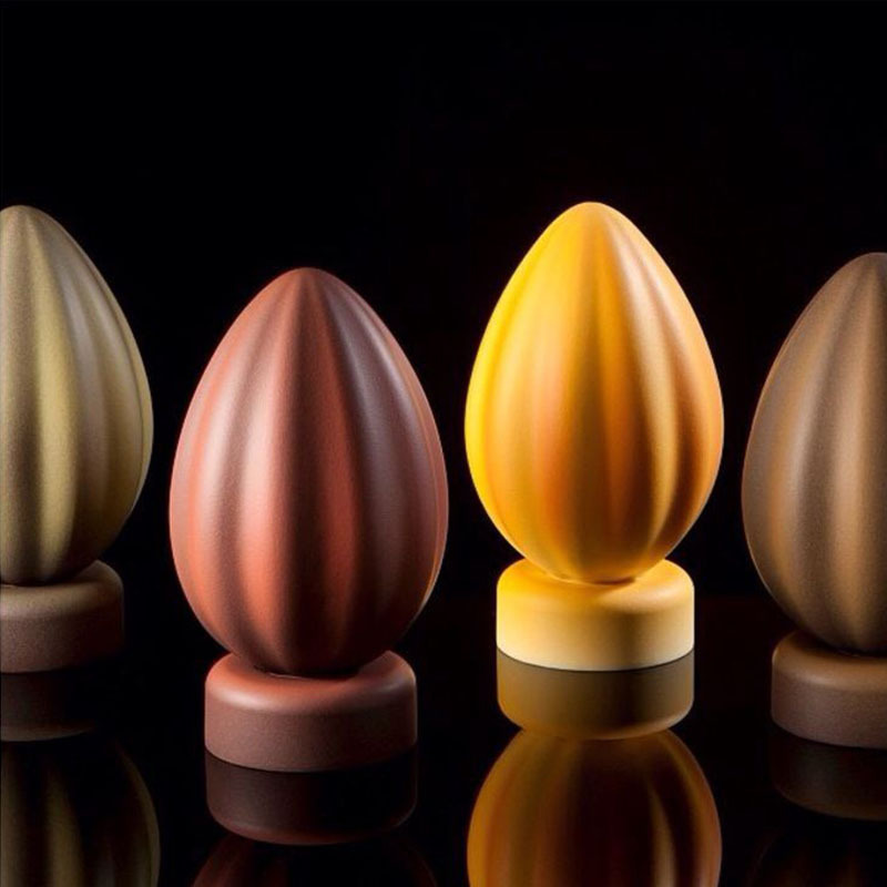 Pascua de dos piezas único semicírculo huevo mousse pastel molde DIY chocolate percusión silicona molde para hornear