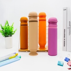工場の新商品ハンバーグかわいい伸縮環境保護シリカゲルペン筒赤ちゃん学生学習用品ペン筒鉛筆ケース