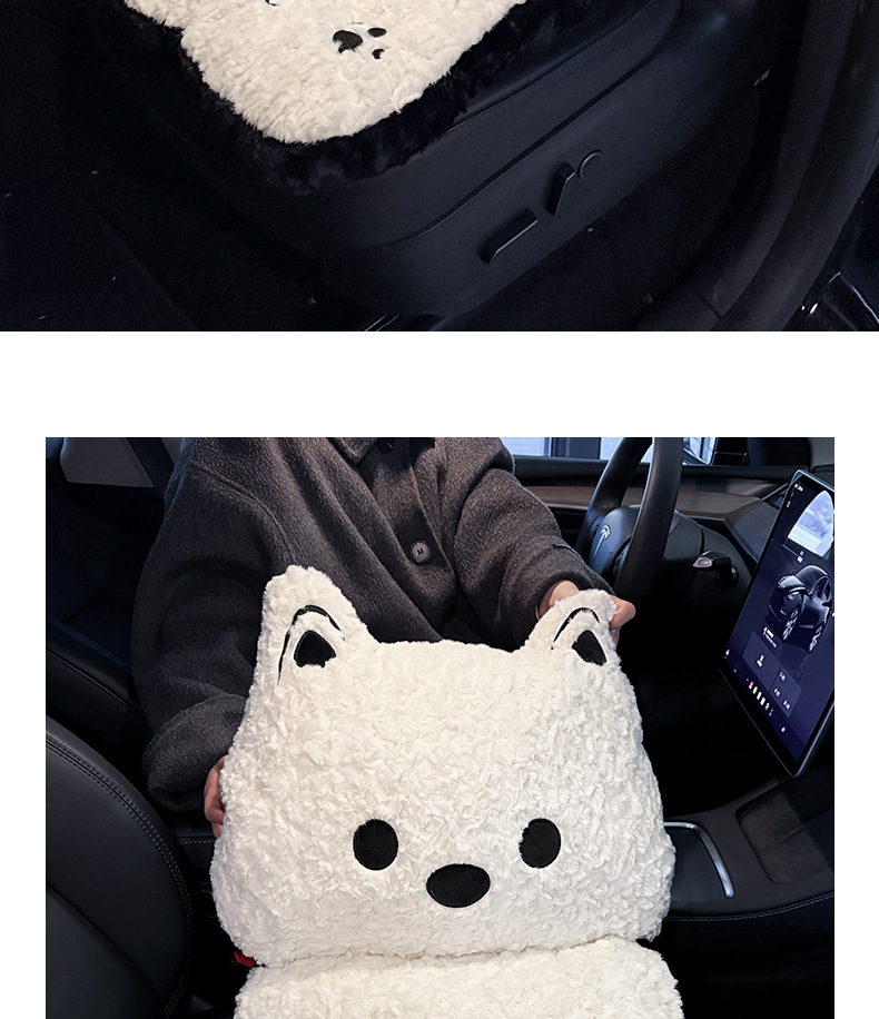 Cute Car Lumbar Cushion Integrated Cartoon Car Cushion Comfortable Car Cushion Neck Pillow Interior Supplies for Women